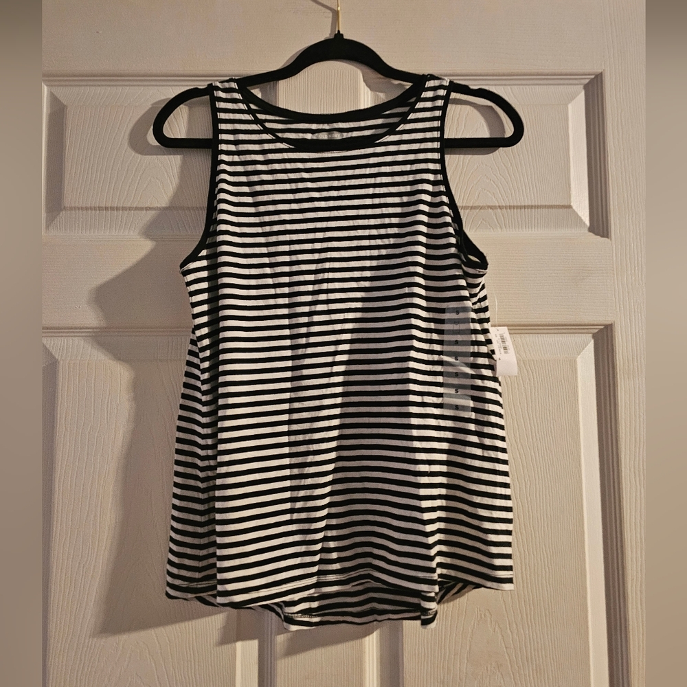 Black and White Striped Women's Top